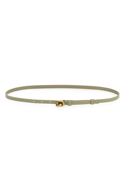 Bottega Veneta 1.2cm Knot Leather Belt In Travertine Brass