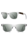Shwood 'canby' 54mm Acetate & Wood Sunglasses In Crystal/ Elm/ G15