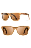Shwood 'canby' 54mm Polarized Wood Sunglasses - Zebrawood/ Brown