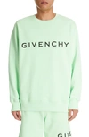 Givenchy Slim Fit Cotton Crewneck Sweatshirt In Green