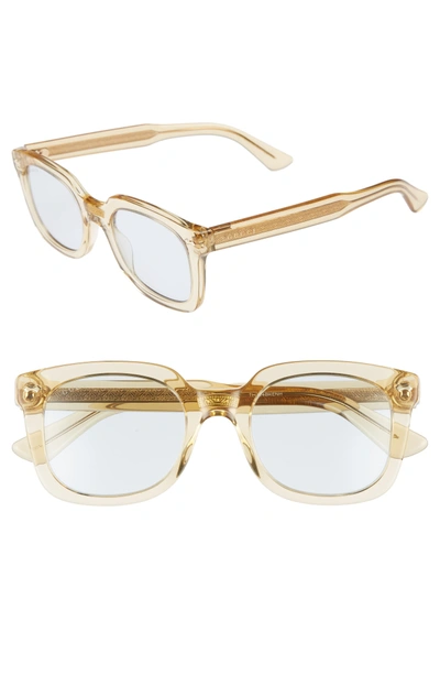 Gucci 50mm Square Sunglasses In Transparent Mustard