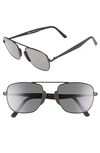 Lgr Negus 56mm Sunglasses - Black Matte/ Grey