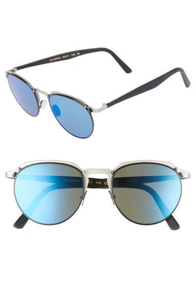 Lgr Scorpio 52mm Polarized Sunglasses - Matte Grey/ Blue Mirror