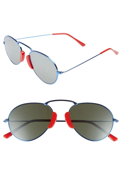 Lgr Agadir 54mm Sunglasses - Blue/ Silver Mirror