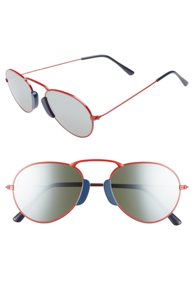 Lgr Agadir 54mm Sunglasses - Red/ Silver Mirror