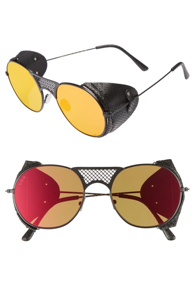 Lgr Lawrence 54mm Sunglasses - Black Matte/ Red Mirror