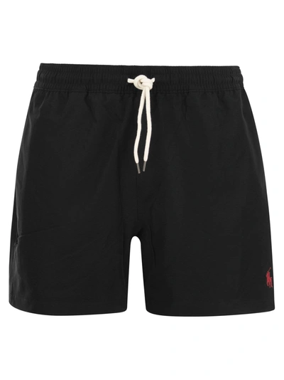Polo Ralph Lauren Logo Beach Shorts In Black