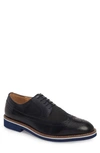 English Laundry Balham Wingtip In Navy Leather
