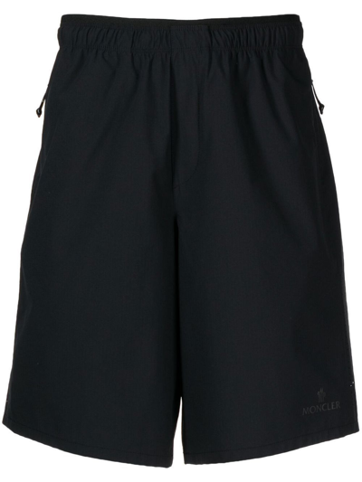 Moncler Logo-print Track Shorts In Black