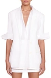 Staud Maxwell Linen Blazer In White