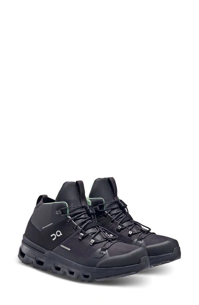 On Women's Cloudtrax Waterproof Hiking Boots In Black Waterproof In Multi