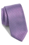 Eton Micro Floral Silk Tie In Purple