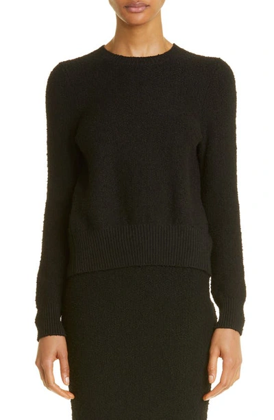 Bottega Veneta Open-back Tweed Sweater In 1000 Black