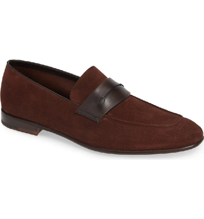 Ermenegildo Zegna Flex Suede Penny Loafer, Brown