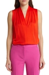 Kobi Halperin 'mila' Sleeveless Stretch Silk Blouse In Flame