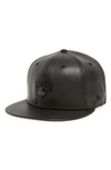 New Era Nba Glossy Faux Leather Snapback Cap - Black In New York Knicks