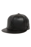 New Era Nba Glossy Faux Leather Snapback Cap - Black In San Antonio Spurs