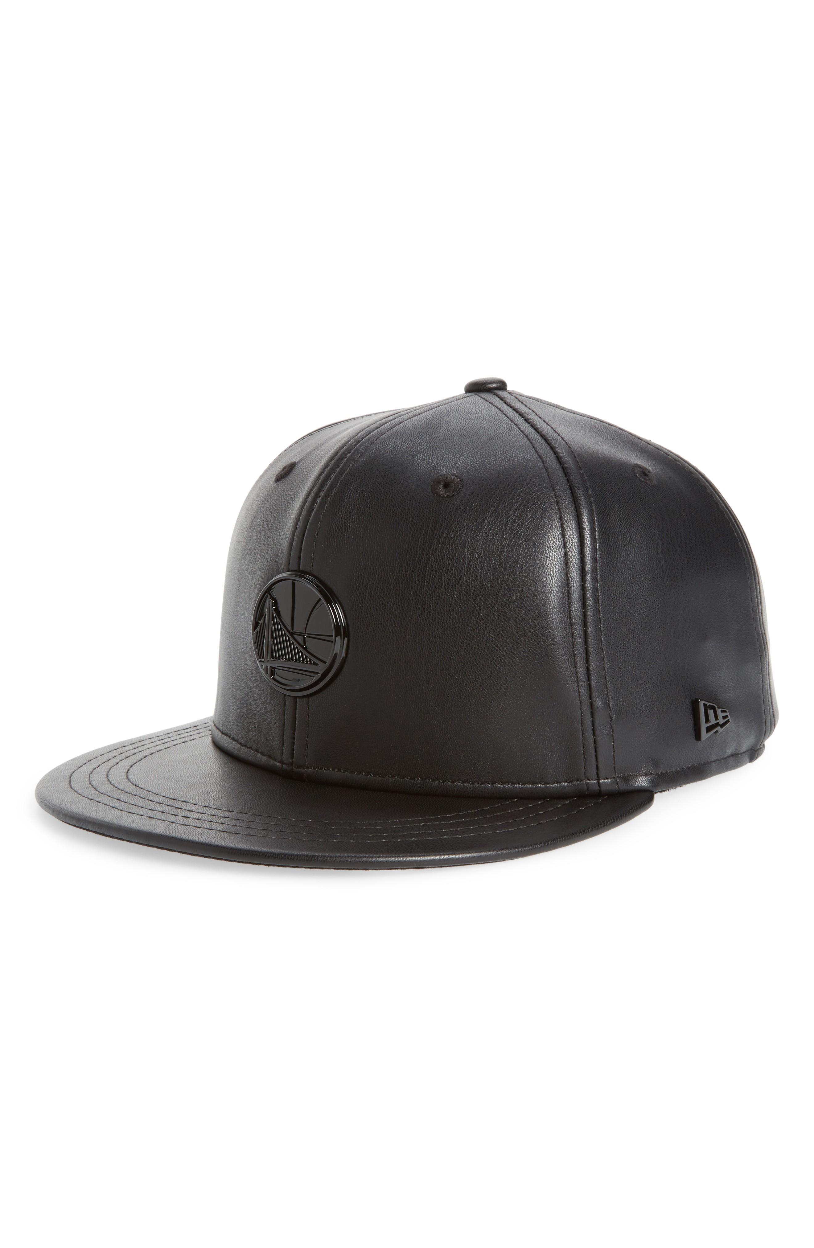 golden state warriors leather hat