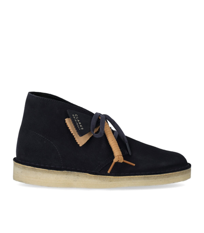 Clarks Desert Coal Navy Blue Suède Ankle Boot