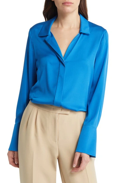 Kobi Halperin Liv Stretch Silk Blouse In Admiral