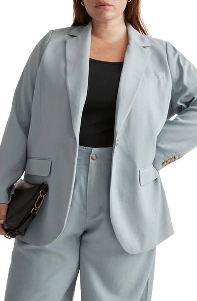 Madewell The Larsen Drapeweave Blazer In Overcast