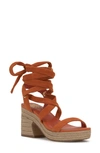 Vince Camuto Wraparound Tie Espadrille Sandal In Apricot