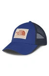 The North Face Mudder Trucker Hat - Blue In Blue/ Vintage White/ Orange