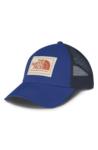 The North Face Mudder Trucker Hat - Blue In Blue/ Vintage White/ Orange