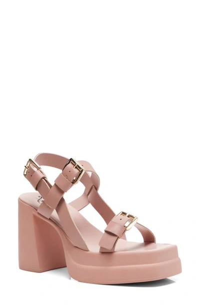 Free People Pamela Double Stack Platform Heels In Perfect Pink