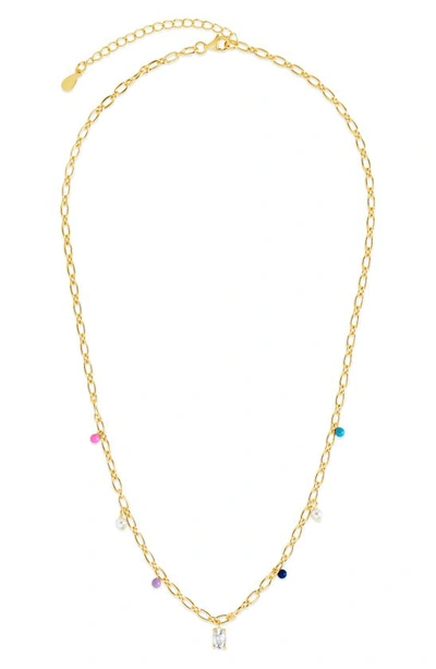 Sterling Forever Ula Charm Necklace In Yellow