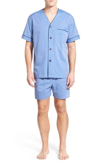 Majestic Cotton Blend Pyjamas In Blue