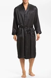 Majestic Men's Silk Dot Shawl Robe In Black