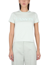 Lanvin T-shirt With Logo Embroidery In Green