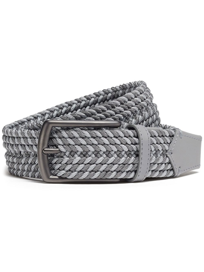 Zegna Braided 30mm Belt In Gris Chiné