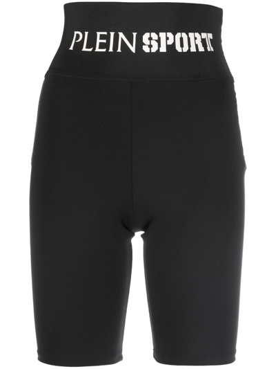 Plein Sport High-waist-leggings Mit Logo In Black