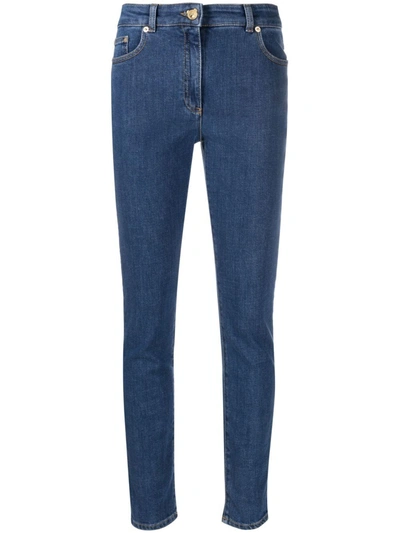 Moschino Teddy Bear-detail Slim-fit Jeans In Denim