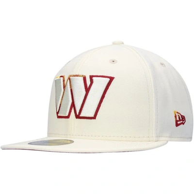 New Era Cream Washington Commanders Chrome Color Dim 59fifty Fitted Hat
