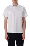 Bugatchi Men's Ooohcotton Short-sleeve Shirt With Chest Pockets In White