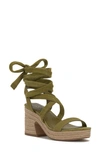Vince Camuto Wraparound Tie Espadrille Sandal In Moss
