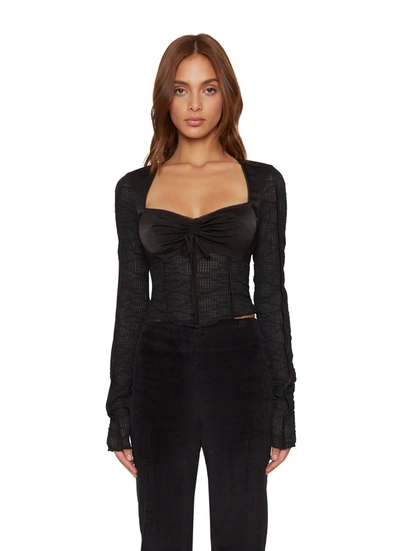 Danielle Guizio Ny Archangel Swirl Top In Black