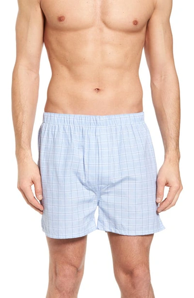 Majestic Boxer Shorts In Light Blue Check