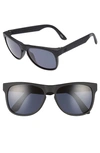 Toms Manu 57mm Polarized Sunglasses - Matte Black Polar