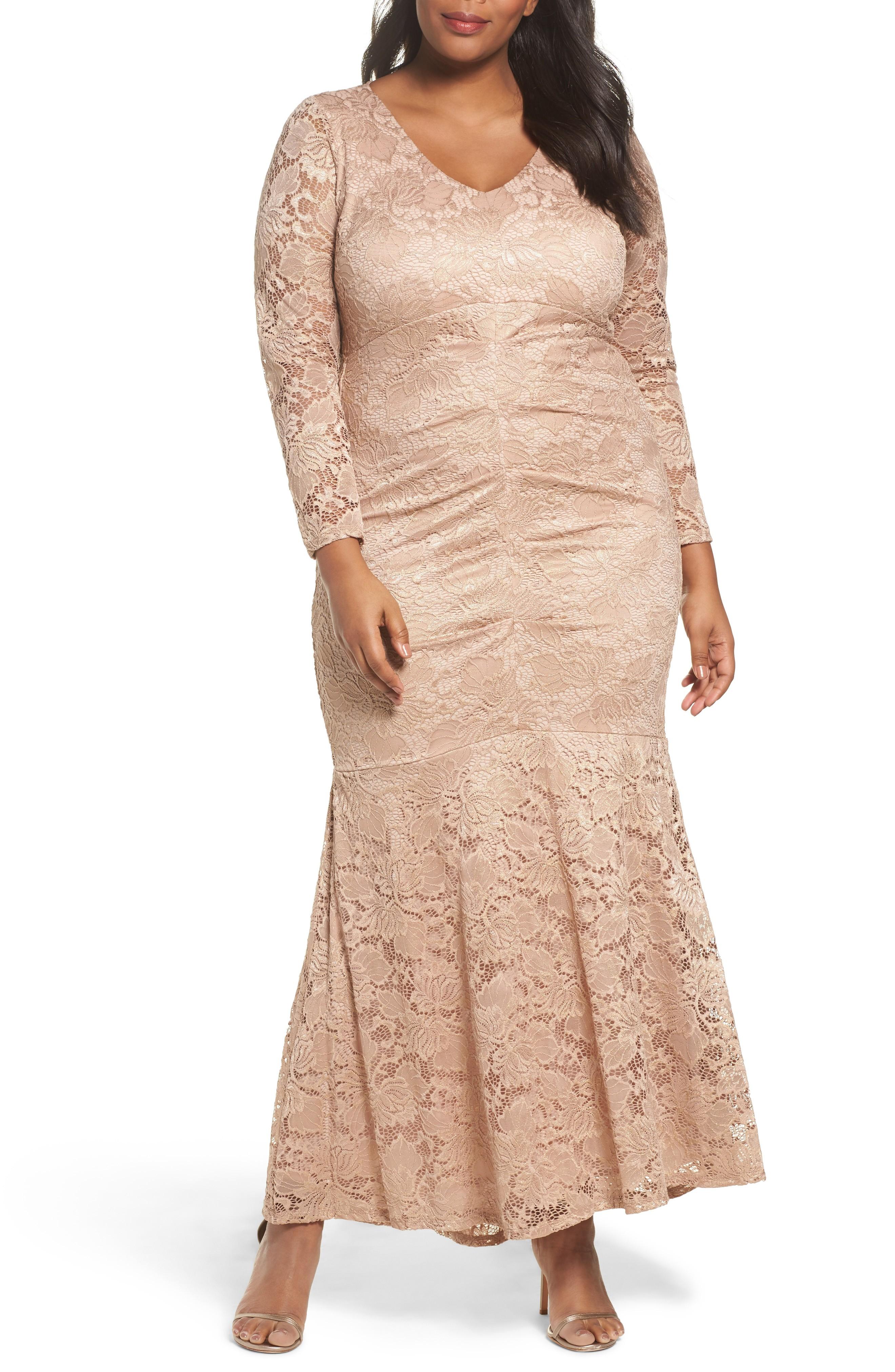 marina chiffon popover lace gown