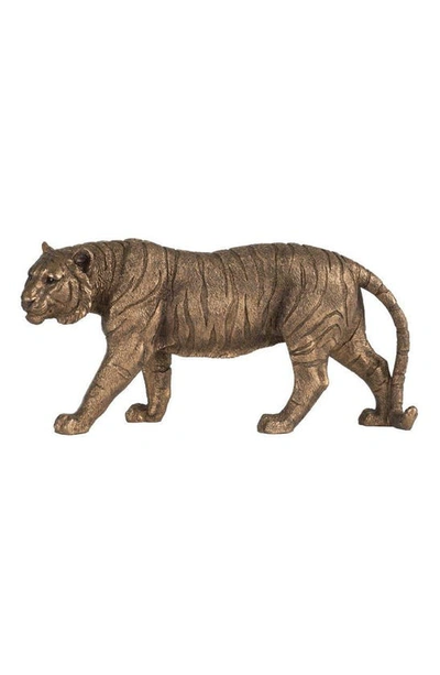 R16 Home Polyresin Tiger Statue In Copper