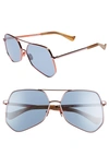Grey Ant Megalast Flat 61mm Sunglasses - Copper Pink / Light Blue