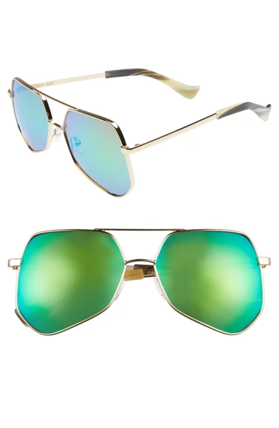 Grey Ant Megalast Ii 55mm Sunglasses In Green Lens/ Gold Hardware