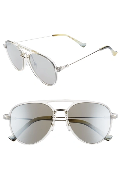 Grey Ant Praph 57mm Sunglasses - Silver Lens/ Clear Hardware