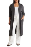 By Design Tribeca Longline Cardigan In Charcoal Heather