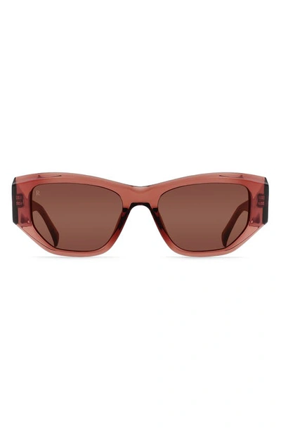 Raen Ynez 54mm Mirrored Square Sunglasses In Allegra/ Teak