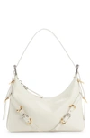 Givenchy Mini Voyou Leather Hobo In Ivory